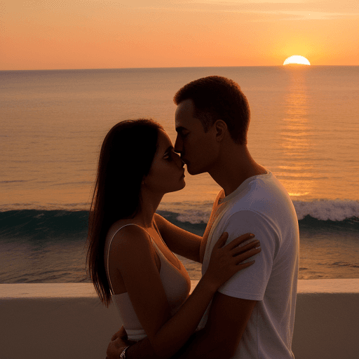 AI generated: High-resolution photography couple watching through their eyes, they are into the sea, soul expressi...