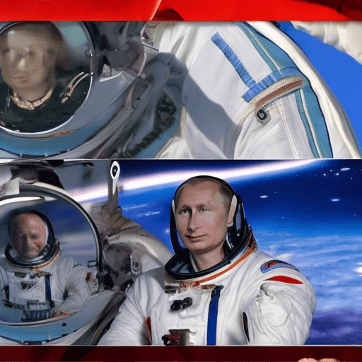 AI generated: russian astronauts, putin talkink to aliens in basemoon