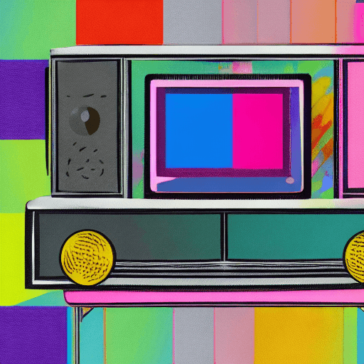 AI generated: tv frame, colorful, animated