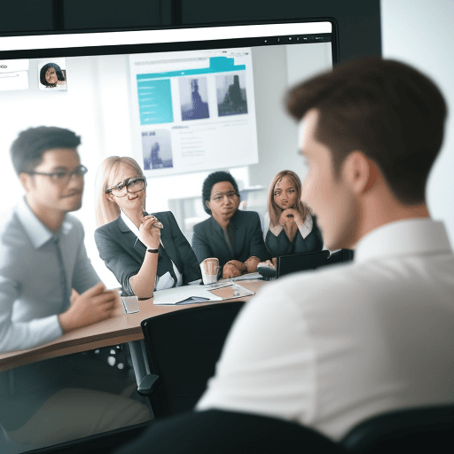 AI generated: There are many people in the office having a meeting, Instagram Post, Professional Image, Realistic
...