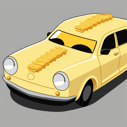AI generated: car made of pasta  png,illustrator,anime,cartoon,