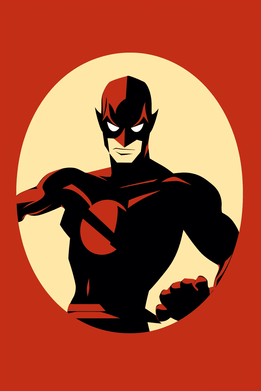 AI generated: T Shirt Design, Minimalist Vector, The Incredibles Clipart, Symbol inspired by One Piece, Red and Bl...