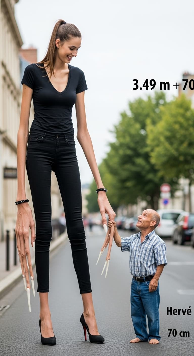 AI generated: Créer une image photoréaliste d'1 très grande jeune fille longiligne brune de 18 ans nommée Lola, qu...
