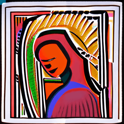 AI generated: A better aesthetic quality image of an Aboriginal Australian woman adorned in robe  in Aboriginal Au...