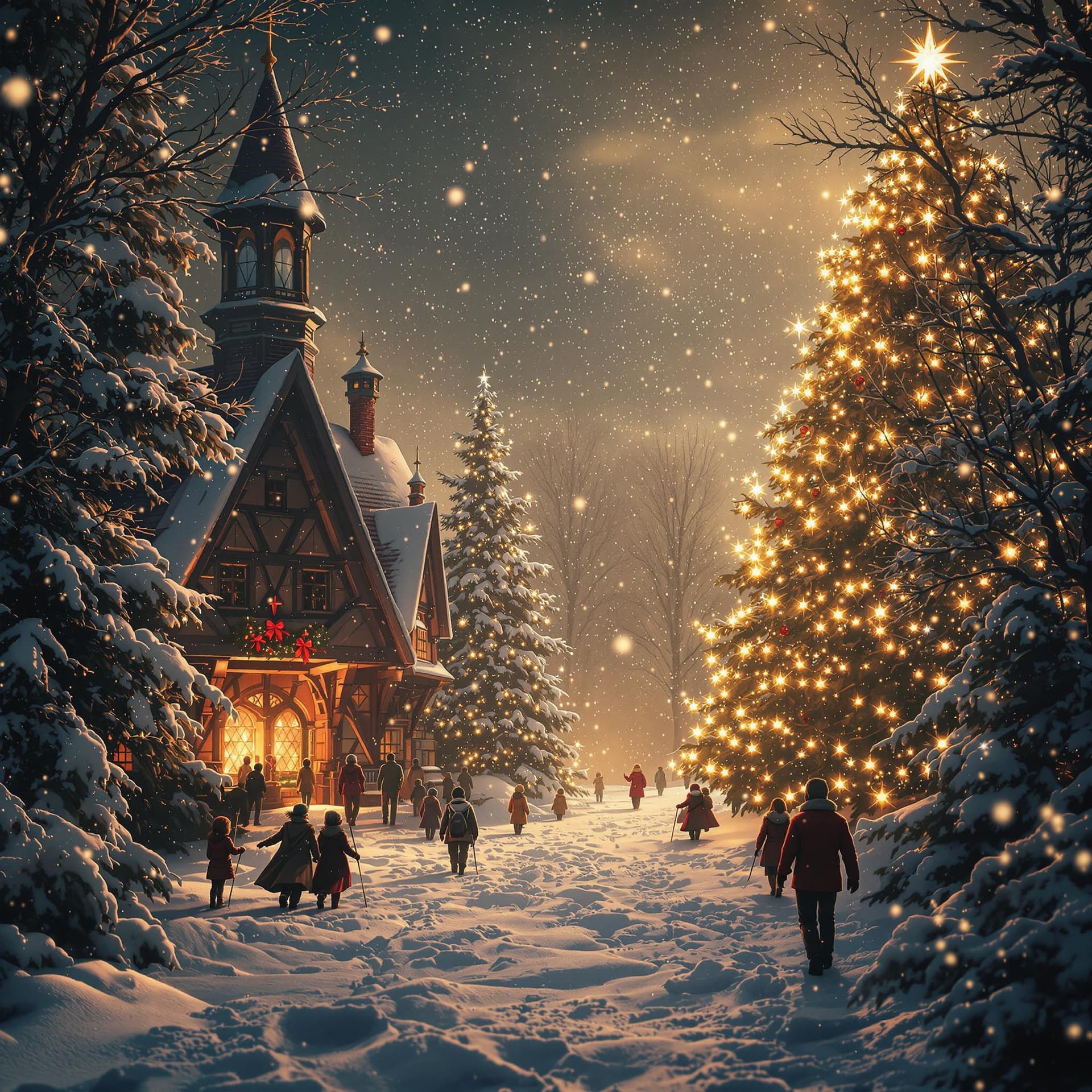 AI generated: merry christmas Movie poster, Cover for rock track, dramatic light, Mystical mood, cinematic lightin...