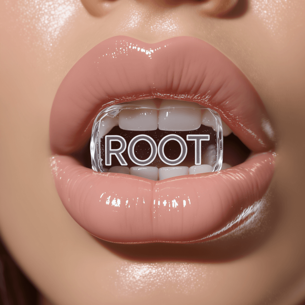 AI generated: A close-up, hyperrealistic beauty editorial image showing glossy, plump lips in a soft peachy nude t...