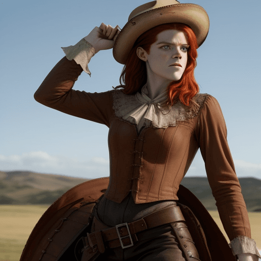 AI generated: Rose Leslie dressed as a cowboy