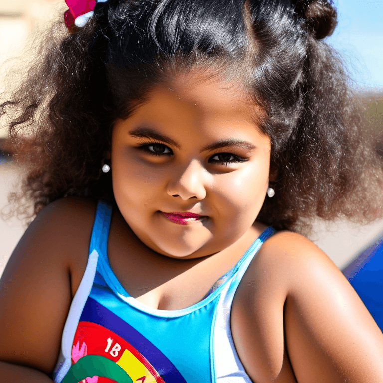 AI generated: ((1 girl, elementary school girl, cute, short, very chubby, very fat, heavyset, morbidly obese littl...