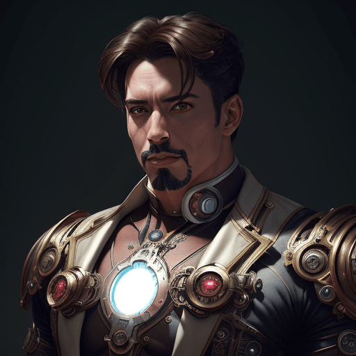 AI generated: male,  superhero, no symbol, full body portrait, fitness body, white steampunk Ironman armor, full b...