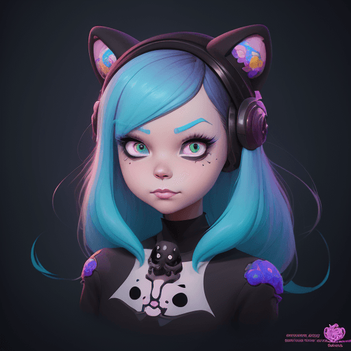 AI generated: a close up of a cartoon character with a bunch of skulls, lois van baarle and rossdraws, beeple and ...
