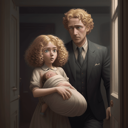 AI generated: Design a tense 3D animated illustration in a cinematic art style, portraying the scene of ten-year-o...
