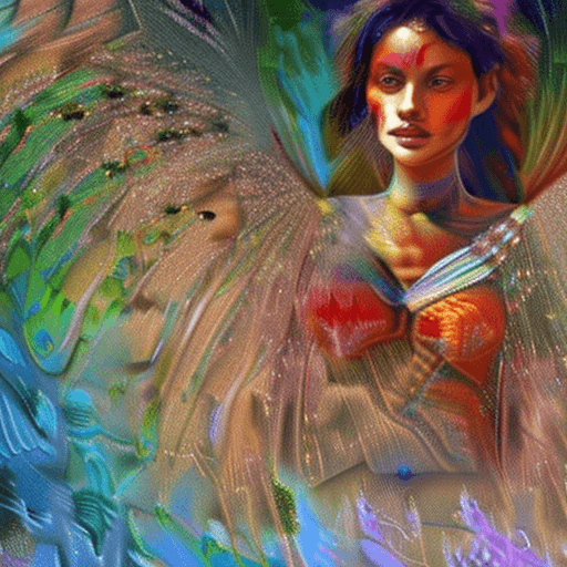 AI generated: she is a gorgeous woman-like being created out stone ((she is coming out from the ground), dust danc...