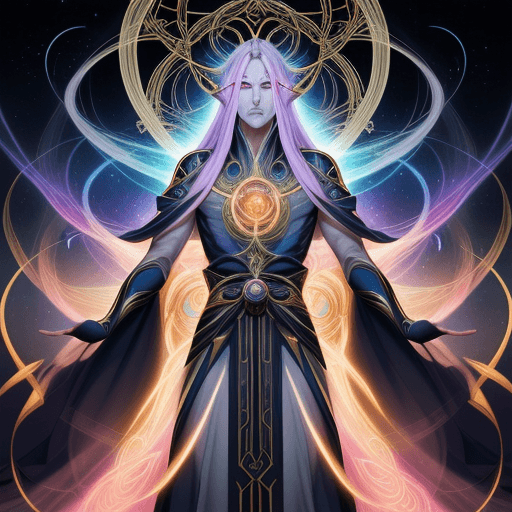 AI generated: SynThor, the Anime Oracle: A majestic being with long flowing robes adorned with intricate celestial...