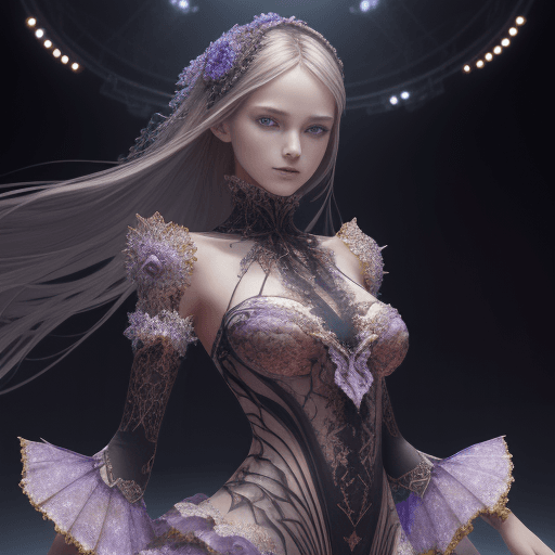 AI generated: fashion show stage, official art, art-station, beautiful and aesthetic, 1girl, extreme detailed,(fra...