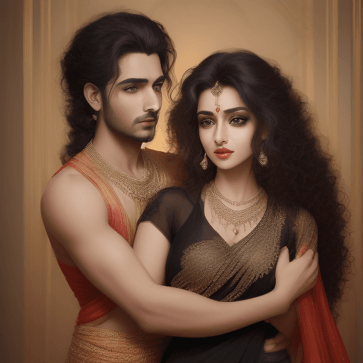 AI generated: full body view  of most beautiful european couple as most beautiful indian couple, most beautiful gi...