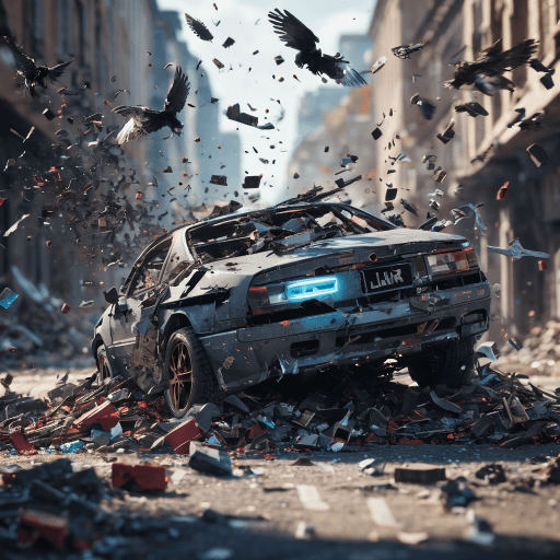 AI generated: Tons of flying debris around, epic and dynamic composition, hyper realistic, ultra detailed photogra...