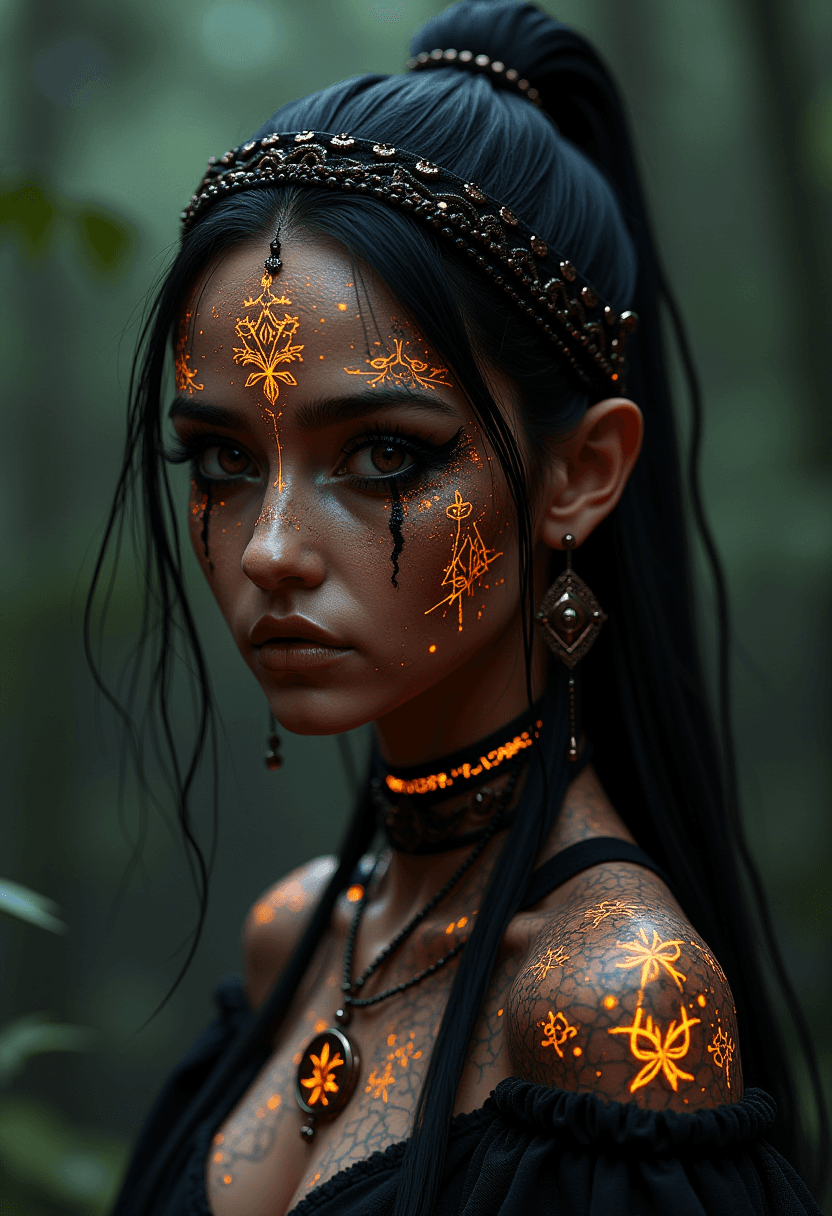 AI generated: Cosmic Rune Witch Closeup
