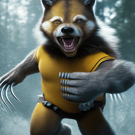AI generated: Photo of a ultra realistic Wolverine, dramatic light, Manchester United stadion, cinematic lighting,...