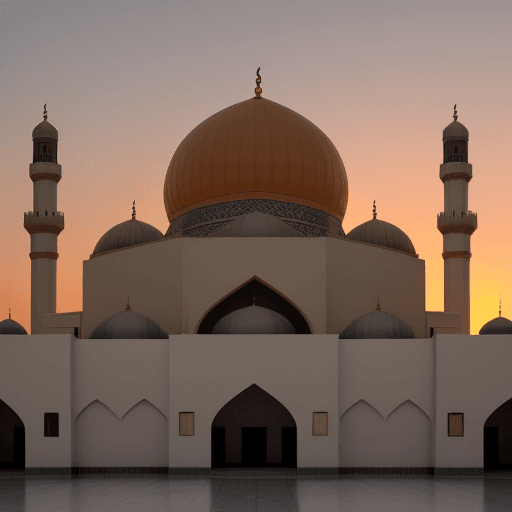 AI generated: pictures of mosques with sunset pictures