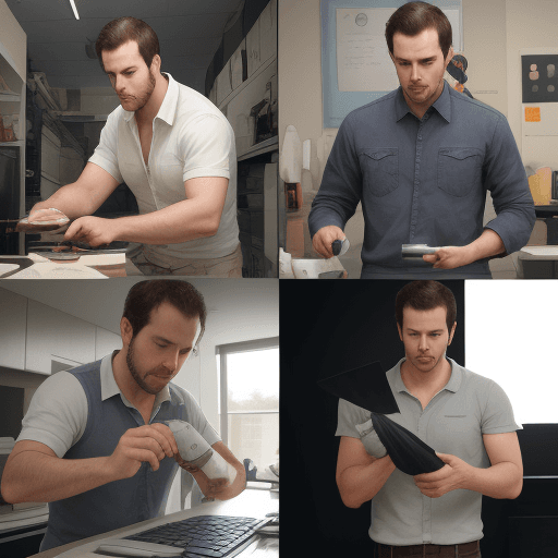 AI generated: the guy does a lot of things at the same time