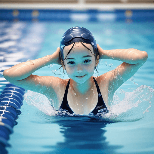 AI generated: a girl swimming in the pool
