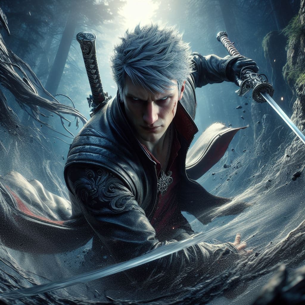 AI generated: an extraordinary 3D rendering starring Vergil from Devil May Cry 3. Immerse Vergil in a dynamic and ...