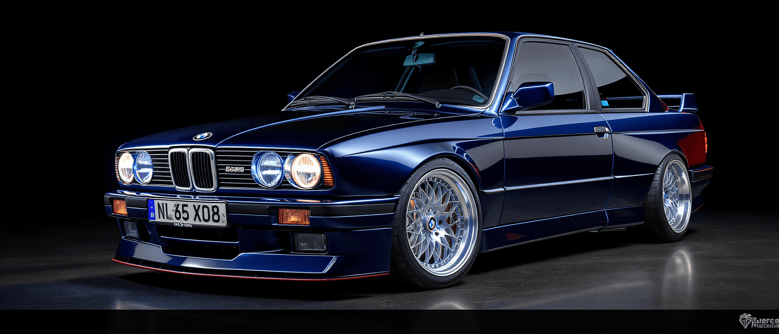 AI generated: highly detailed photography of bmw car found in bluemap, vintage, intricate detail, digital art, dig...