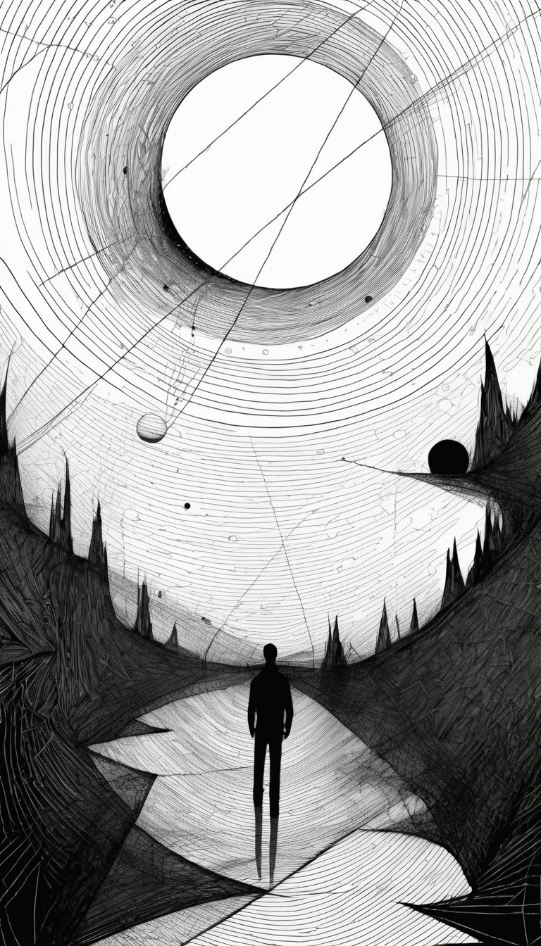 AI generated: (space and planets:1.7), (style of William Kentridge:1.1), (style of Loui Jover:1.2), (style of Andy...
