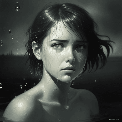 AI generated: a beautiful girl with water drops on her face, in the style of nathan wirth, dean cornwell, toni fri...