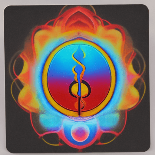 AI generated: Root Chakra Flash Card, futuristic style, 