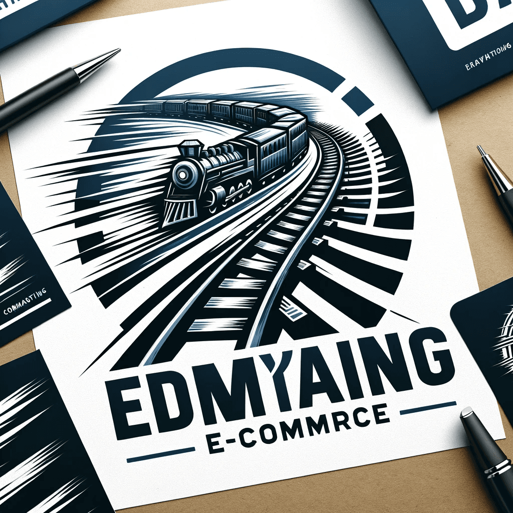 AI generated: Create a mockup scenery for the making of a dynamic logo that emphasizes the movement and forward-dr...