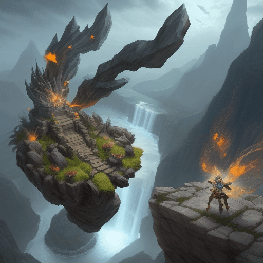 AI generated: power of stone fall  fantasy
