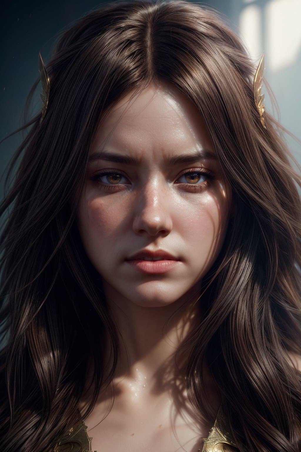 AI generated: Head and Shoulders portrait, 8k conceptual portrait by Greg Rutkowski, Artgerm, WLOP, Alphonse Mucha...