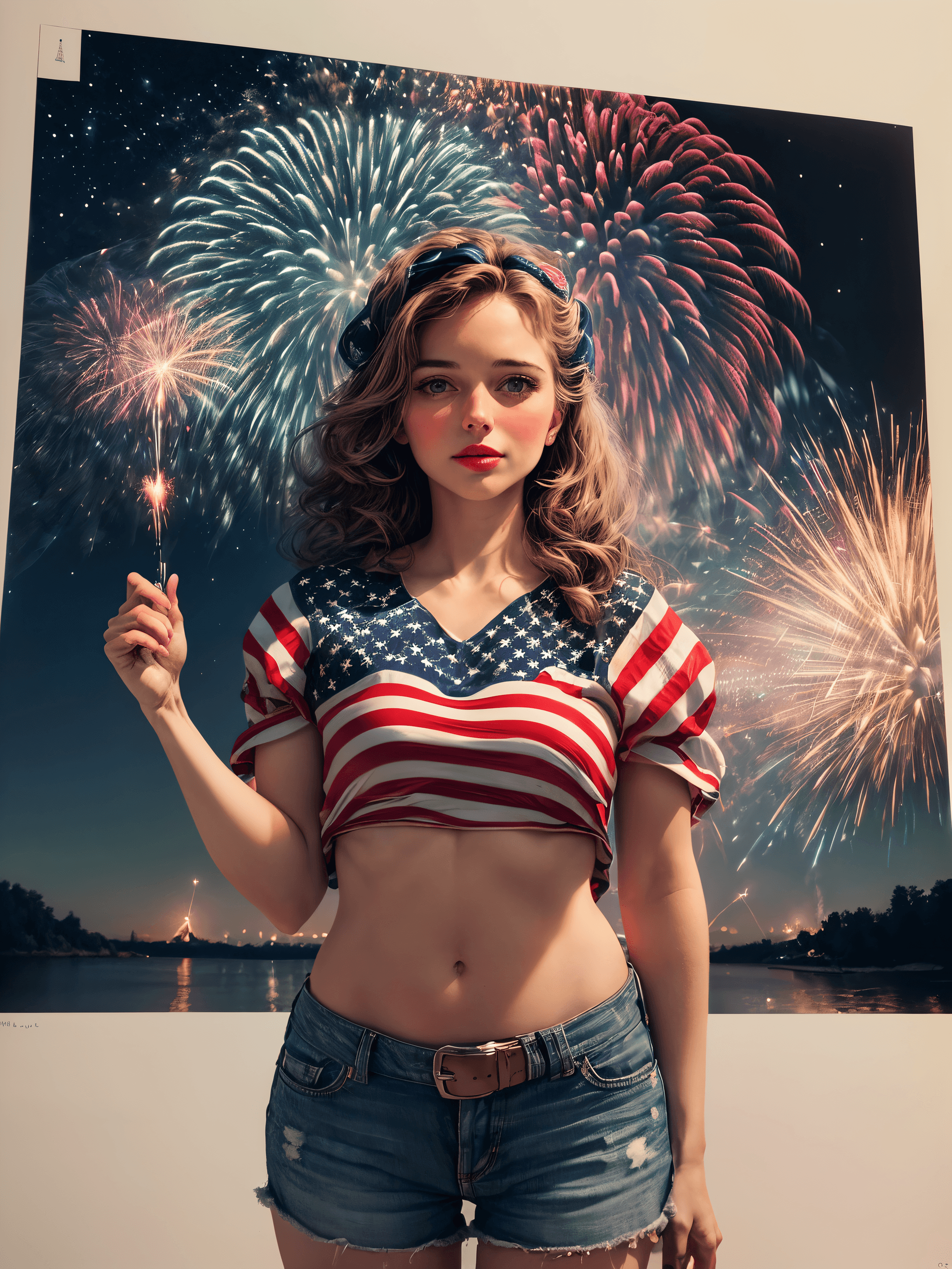AI generated: (Award Winning , Masterpiece, Illustration:1.2) , The Personification of (Independence Day Holiday:1...