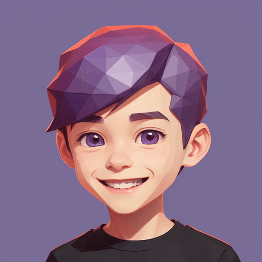 AI generated:  illustration art, series of simple and colorful illustrations, boy, smile, exaggerated features, ch...