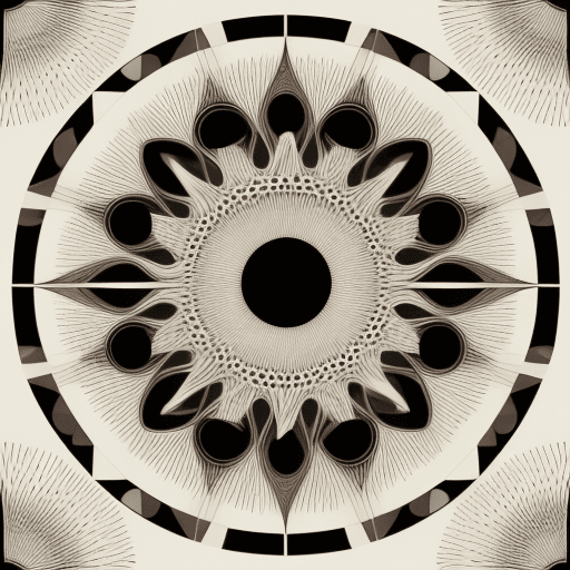 AI generated: The image you shared features a composition of geometric shapes including circles, squares, triangle...