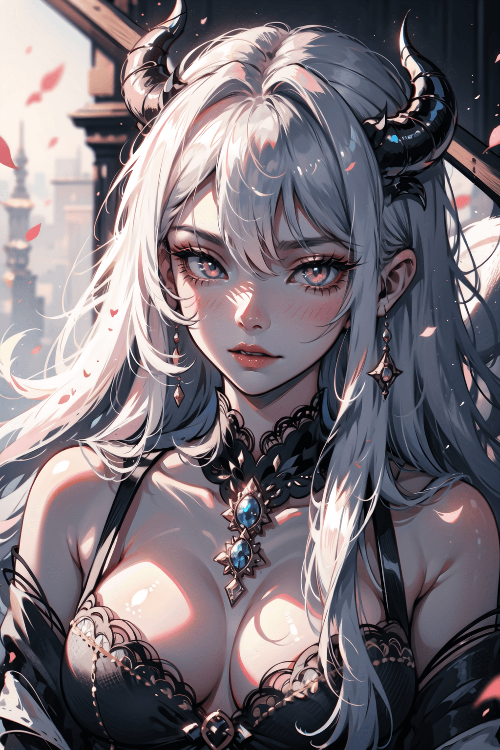 AI generated: ((cinematic light)), hyper detail, dramatic light, intricate details, 1 devil girl, ethereal, devil ...