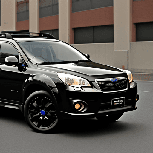AI generated: Black Subaru tribeca limited Tribeca madi in 2008 year black SUV subaru car Tribeca with bright inte...