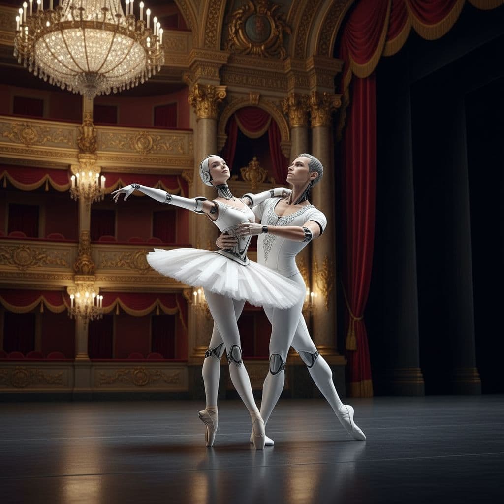 AI generated: couple danseuse à Opéra de Paris