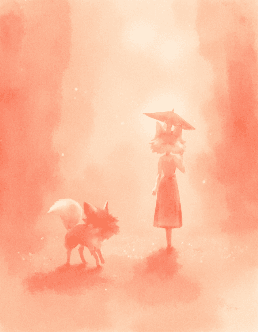 AI generated: Reimagine the scene inspired by Monet's 'Woman with a Parasol,' but depict a pair of anthropomorphic...