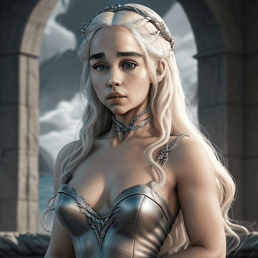 AI generated: Masterpiece, Daenerys Targaryen, gorgeous woman, queen, Queen-Queen, Princess of Dragonstone, black ...