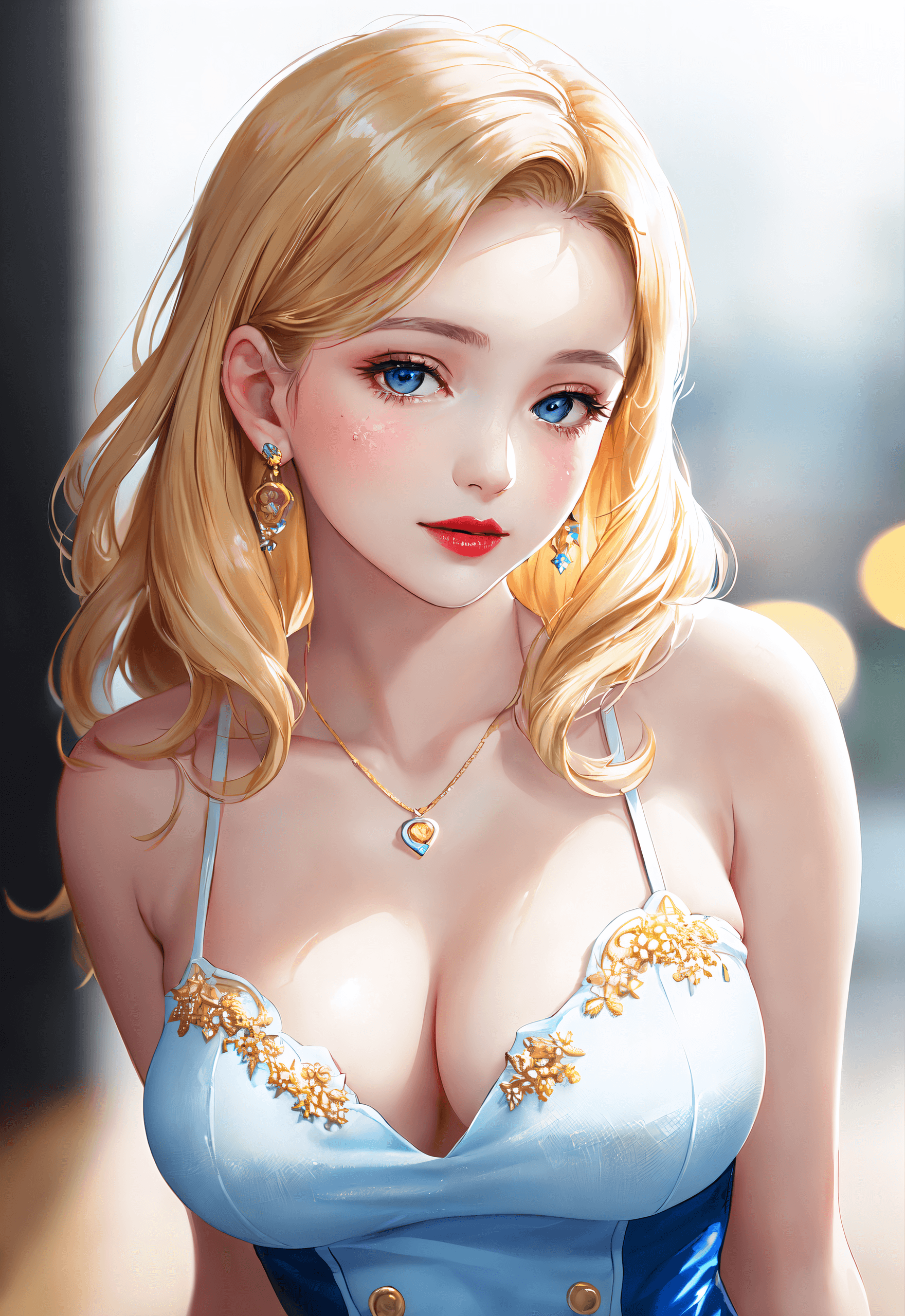 AI generated: baby face, glamorous, good bodyline, Petersburg young glamorous fashion model, 18 years old, perfect...