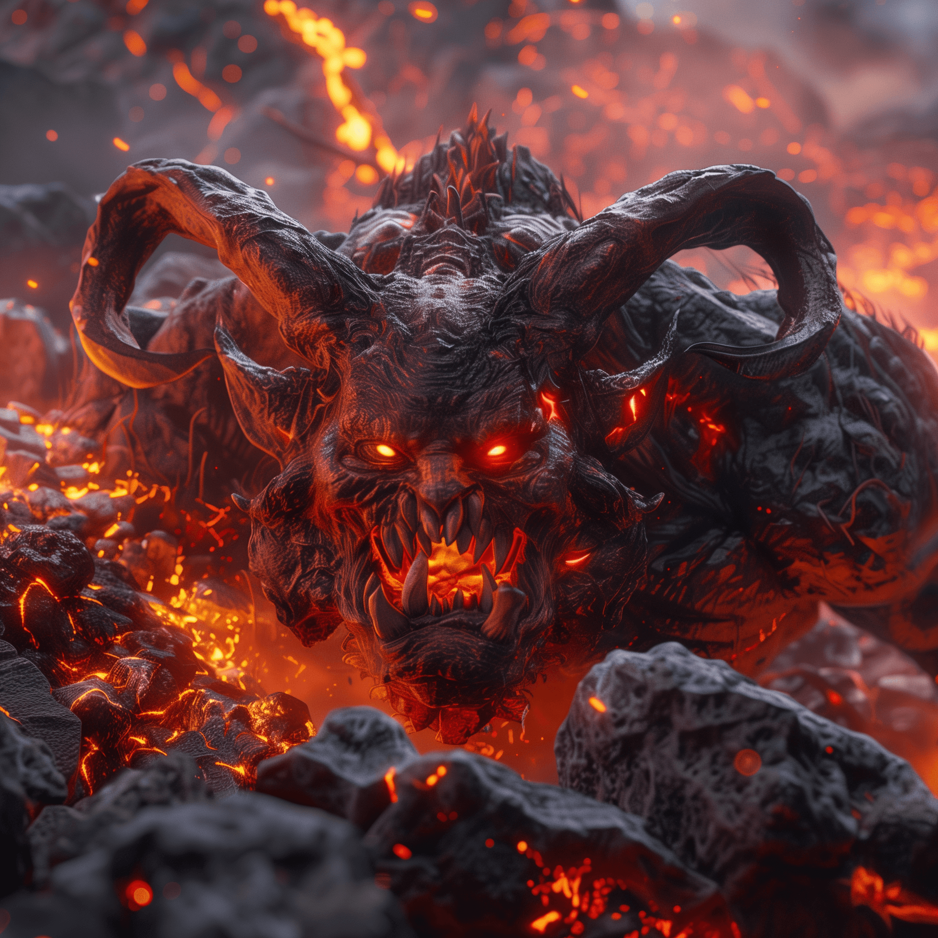 AI generated: A hyper-realistic, high-quality super detailed image of a terrifying monster. The monster has a twis...