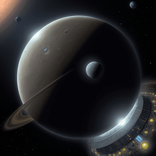 AI generated: Advanced alien city in this solar system







