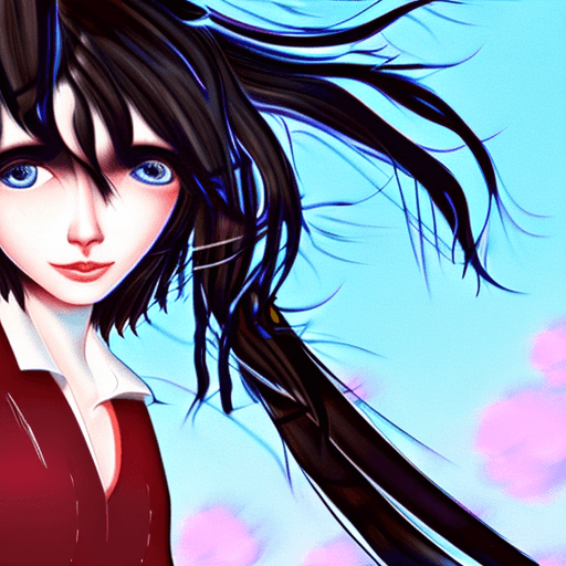 AI generated: girl, full body,magician, blue sky, white cloud, symmetrical eyes, (beautifully detailed body, face,...
