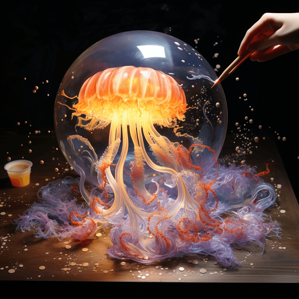 AI generated: fireworks making Jelly Fish, hd, ultra detailed, realistic, masterpiece
