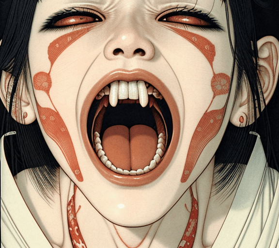 AI generated: Woman screaming, artwork by Takato Yamamoto and Chika Yamada, very detailed, realistic, hyperrealist...