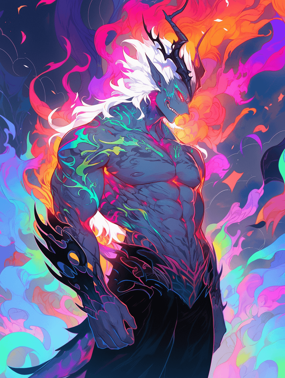 AI generated: dragon humaniod made out of pure energy vibrant colors handsome male - Image #3

See more 

http...