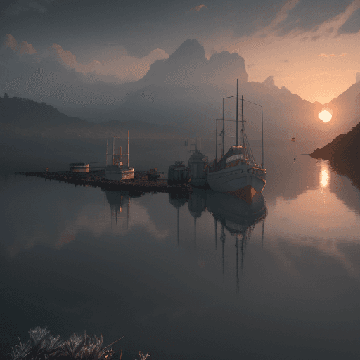 AI generated: Photo of a ultra realistic off bottom oyster farm, dramatic light, pale sunrise, cinematic lighting,...