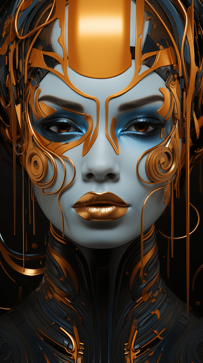 AI generated: art deco coffee art, in the style of expressive facial animation, afrofuturism, paint dripping techn...
